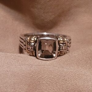 Lagos Smoky Topaz Sterling And 18k Ring